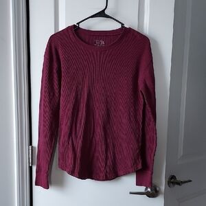 Time & Tru  Long Sleeve Top - Deep Red Small